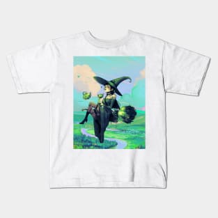 Green Field Witch Kids T-Shirt